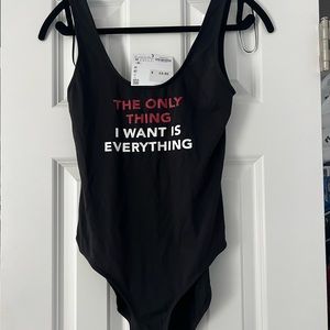 New with tags. Zara bodysuit. Black. Sleeveless.